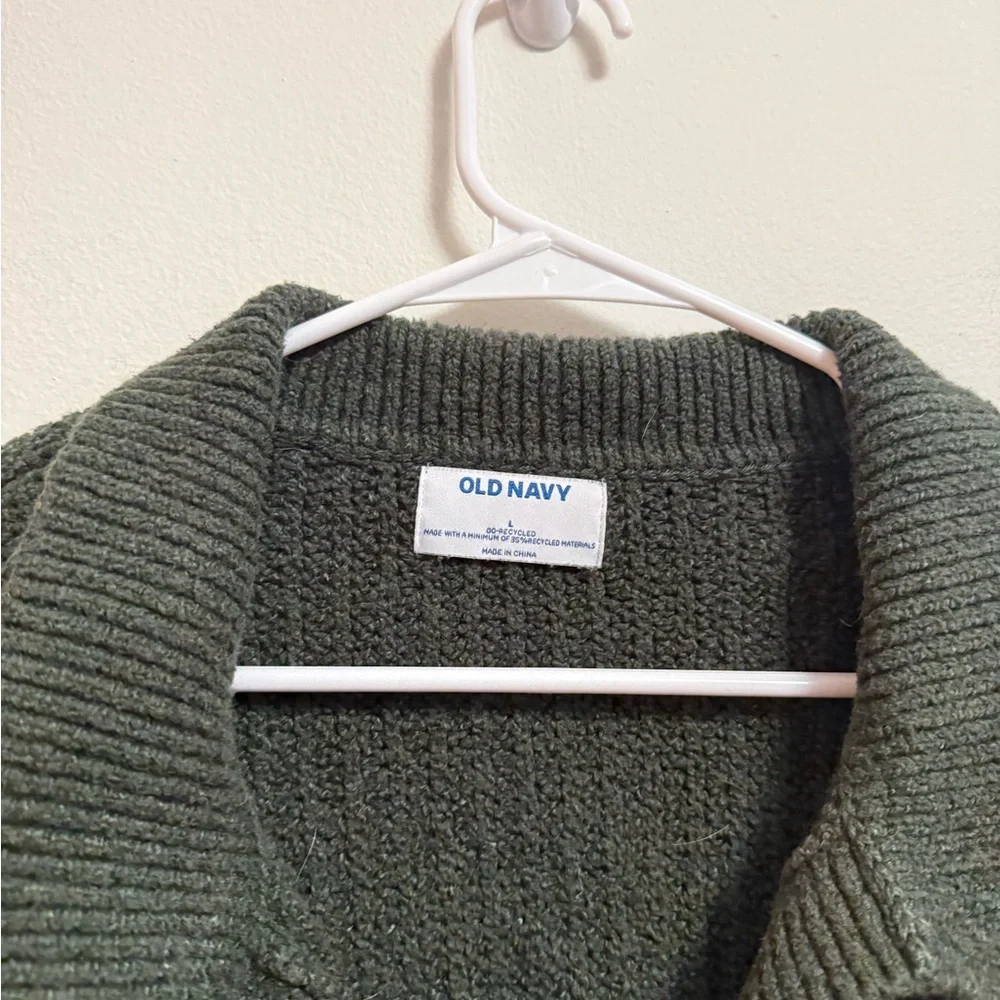 Old Navy - Women's Slouchy Dark Green‎ V-Neck Sweater - Size Large - Picture 4 of 5